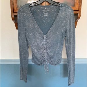 ❤️Cinched Green/Blue Crop Top